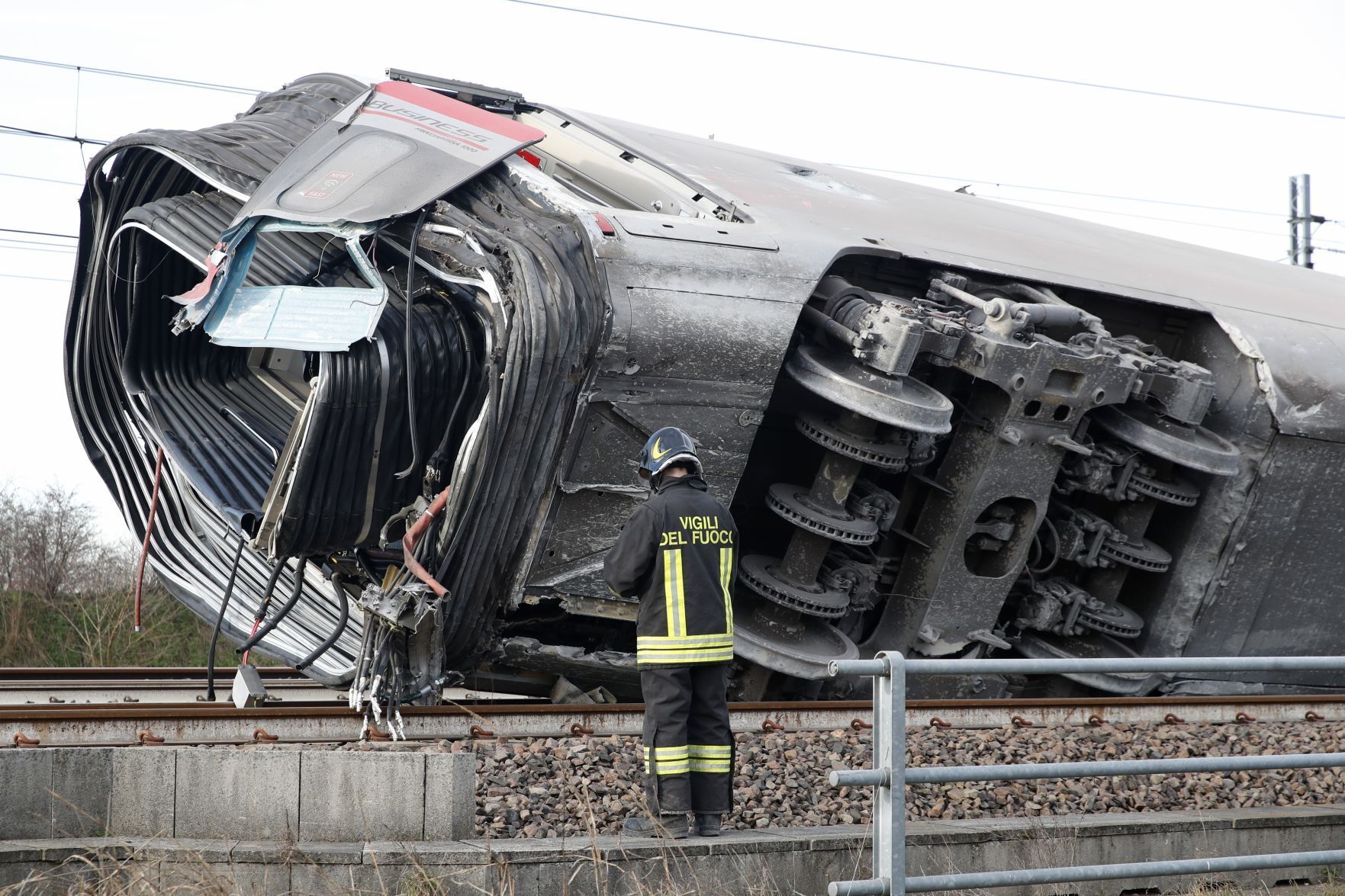 APTOPIX Italy Train Derailed